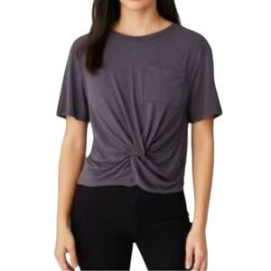Aritiza Wilfred Grey Knotted Cropped Top